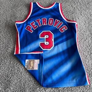 Authentic Mitchell & Ness NBA New Jersey Nets Drazen Petrovic 90-91 Jersey L